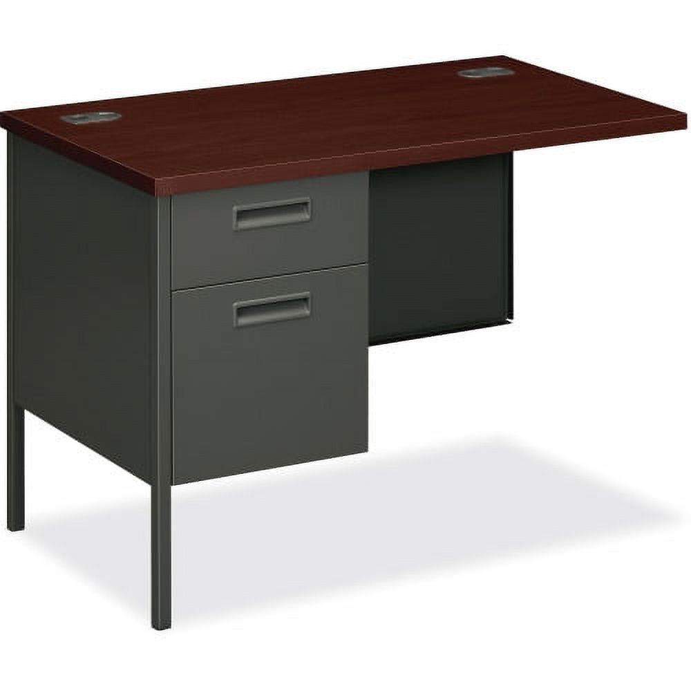 HON Metro Classic Left Return, 42"W - 2-Drawer 42" x 24" x 29.5" - 2 x Box Drawer(s), File Drawer(s) - Single Pedestal on Left Side - Material: Steel - Finish: Charcoal, Laminate, Mahogany - image 1 of 3