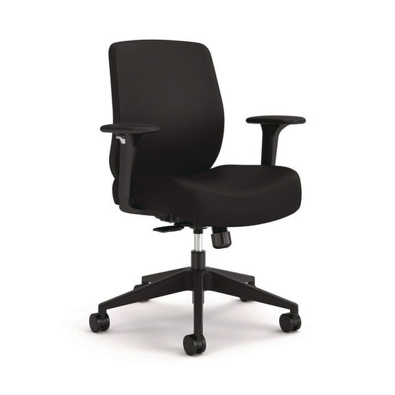 HON HPTCC1T1UU.BLK Altern Upholstered Back Task Chair, 16.5 to 19.56 Seat Height, Black Seat, Black Back, Black Base