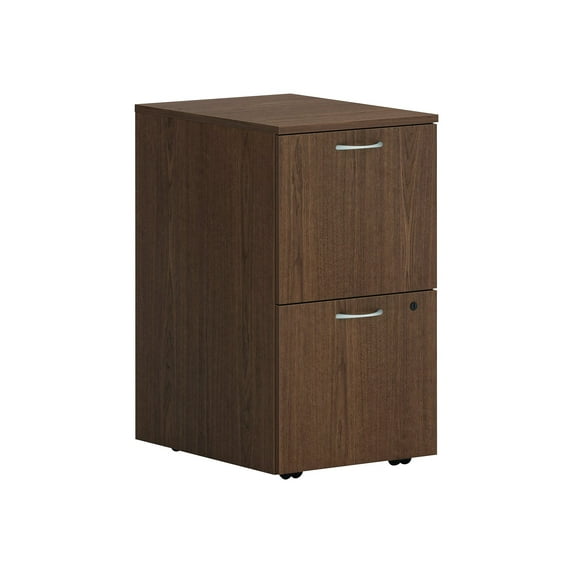 HON Mod 2-Drawer Vert File Cab Mobile Ped Let/Leg Sepia Walnut 20" PLPMFFLE1