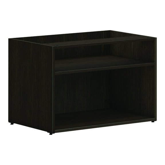 HON Mod 21" Low Open Storage Credenza with 2 Shelves Java Oak LCL3020SLJ1