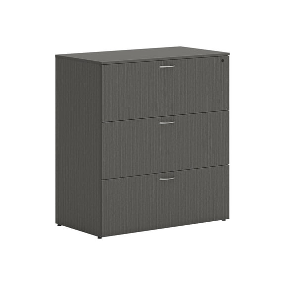 HON Mod 3-Drawer Lat File Cab Locking Letter/Legal Slate Teak 36" LLF3620L3LS1