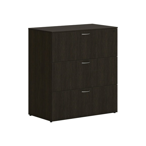 HON Mod 3-Drawer Lateral File Cabinet Locking Letter/Legal Java Oak36" LLF3620L3LJ1