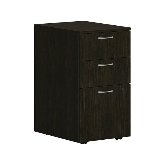 HON Mod 3-Drawer Vert File Cab Mobile Pedestal Let/Leg Java Oak 20" PLPMBBFLJ1