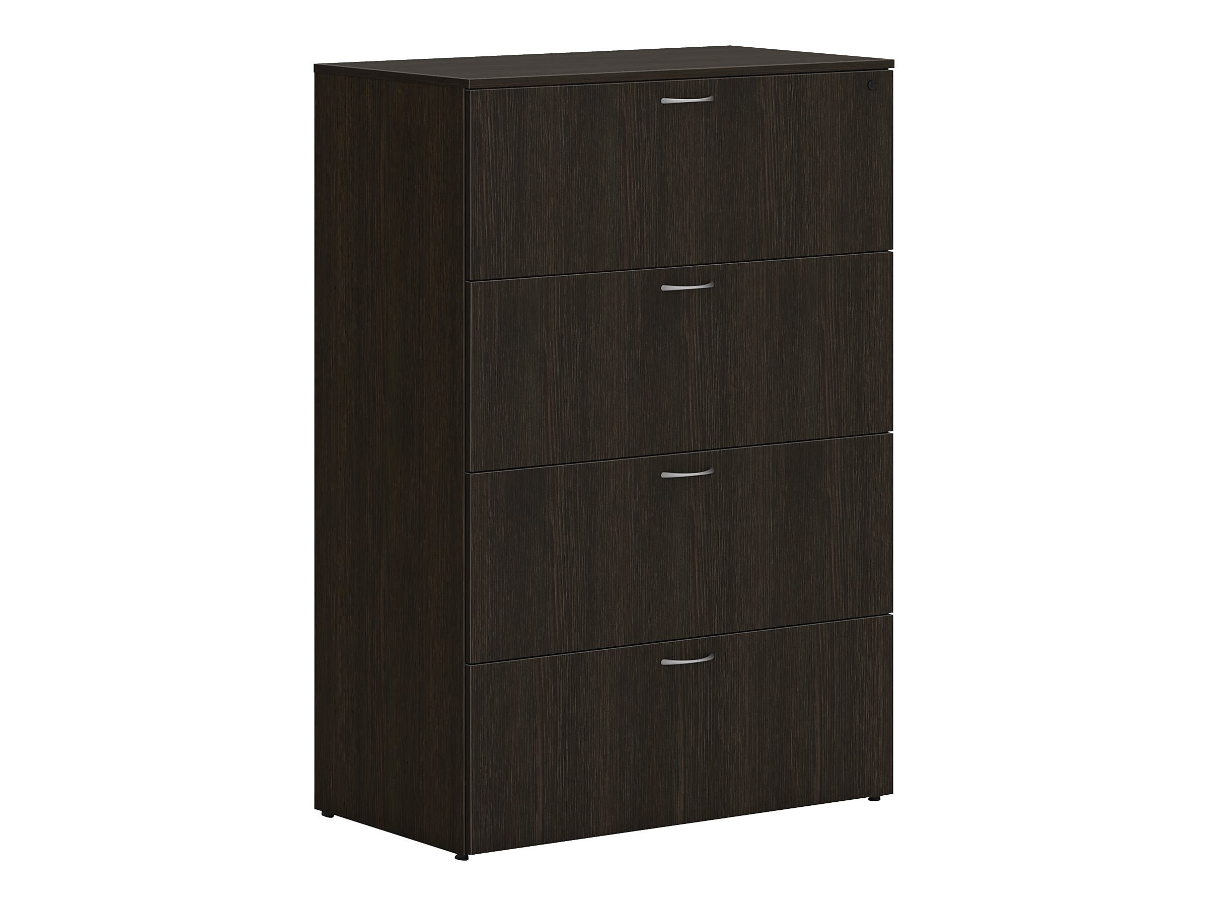 Java Oak 36" Wide Lockable 4-Drawer Lateral File Cabinet