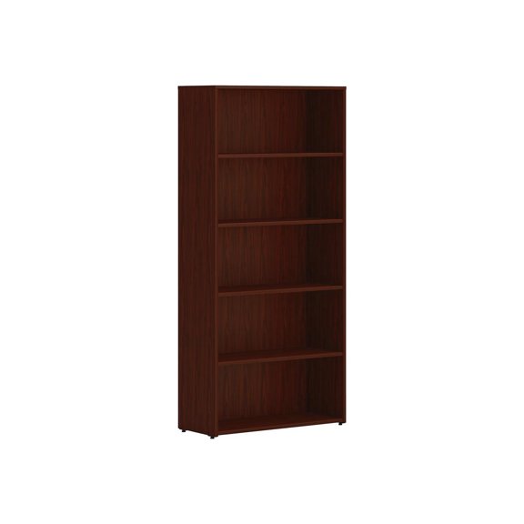 Mod Bookcase, 5 Shelf/4 Adjustable, 30 X 13 X 65, Traditional Mahogany