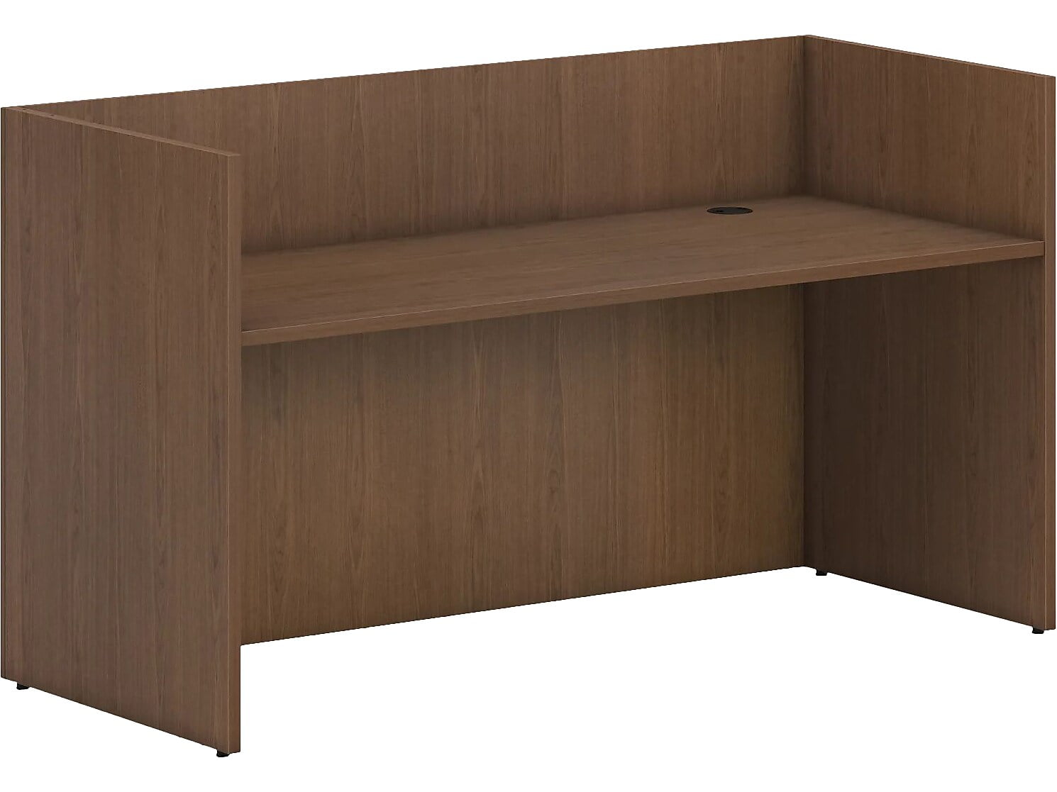 Sepia Walnut 72" Modern Reception Desk Shell