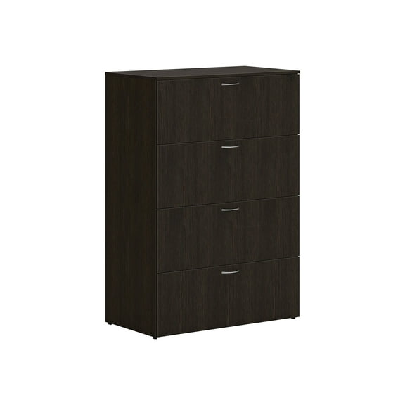 HON Mod Lockable Lateral File Cabinet with 4-Drawer, Oak, 53 x 36 x 20 inches