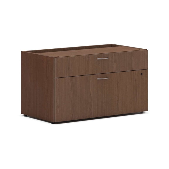 HON Mod Low Personal Credenza Shell | 2 Drawers | Without Top | 36"W | Sepia Walnut Finish