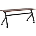 thumbnail image 1 of basyx by HON Flip Base Multi-Purpose Table - Multi-Purpose Table | Flip Base | 72"W x 24"D | Chestnut Laminate | Black Finish, 1 of 2