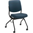 thumbnail image 1 of HON Perpetual Nesting Armless Folding Chair - Fabric Cerulean Seat - Fabric Cerulean Back - Steel Black Frame - Four-legged Base - 26" Width x 36" Depth x 26" Height, 1 of 2