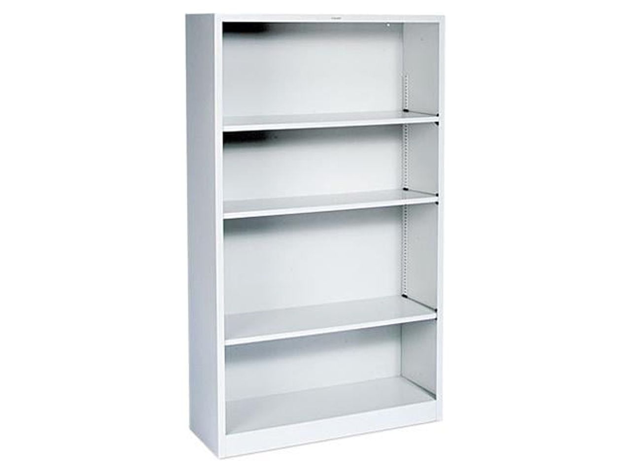 Adjustable Light Gray Metal Bookcase with Heavy-Duty Frame