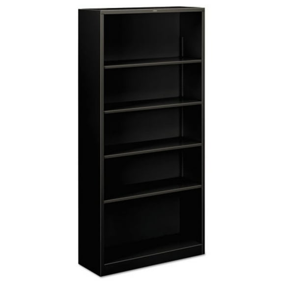 HON HS72ABC.P 34.5 in. x 12.63 in. x 71 in. 5-Shelf Metal Bookcase - Black