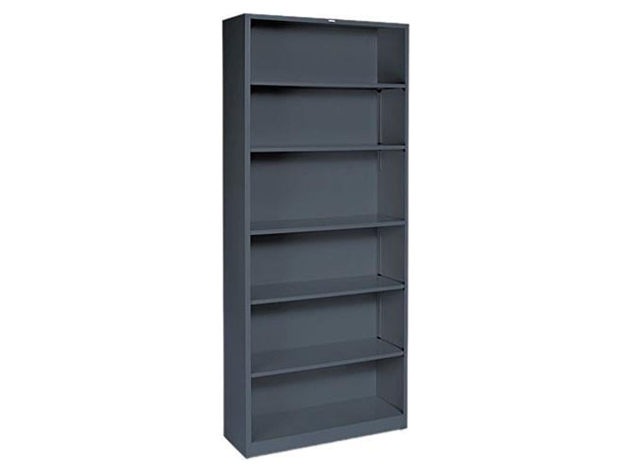 Brigade 6-Shelf Adjustable Charcoal Metal Bookcase