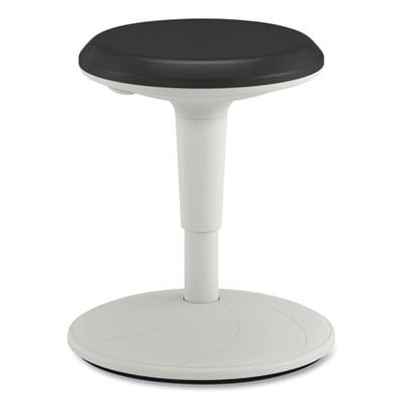 HON HONHEFS01BL Revel Adjustable Height Fidget Stool, Backless, Supports Up to 250 lbs, 13.75 to 18.5 in. Seat Height, Black Seat, White Base