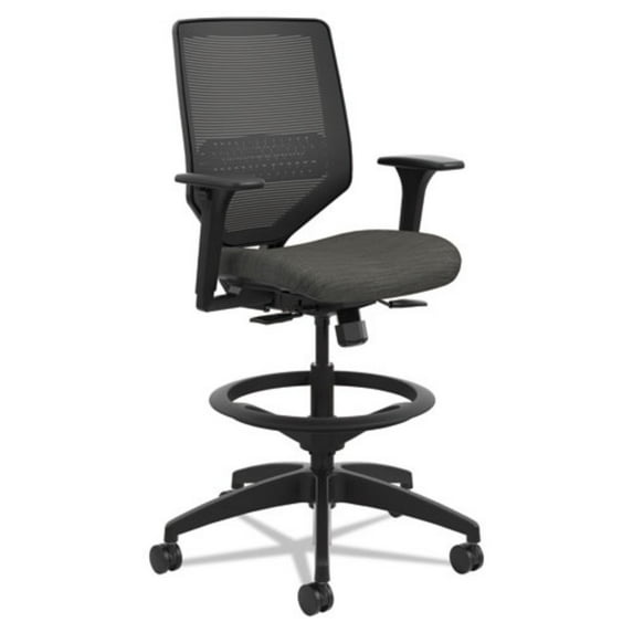 HON SVSM1ALC10T Solve Series 300 lbs. Capacity 23 in. to 33 in. Seat Height Mesh Back Task Stool - Ink Sea/Black