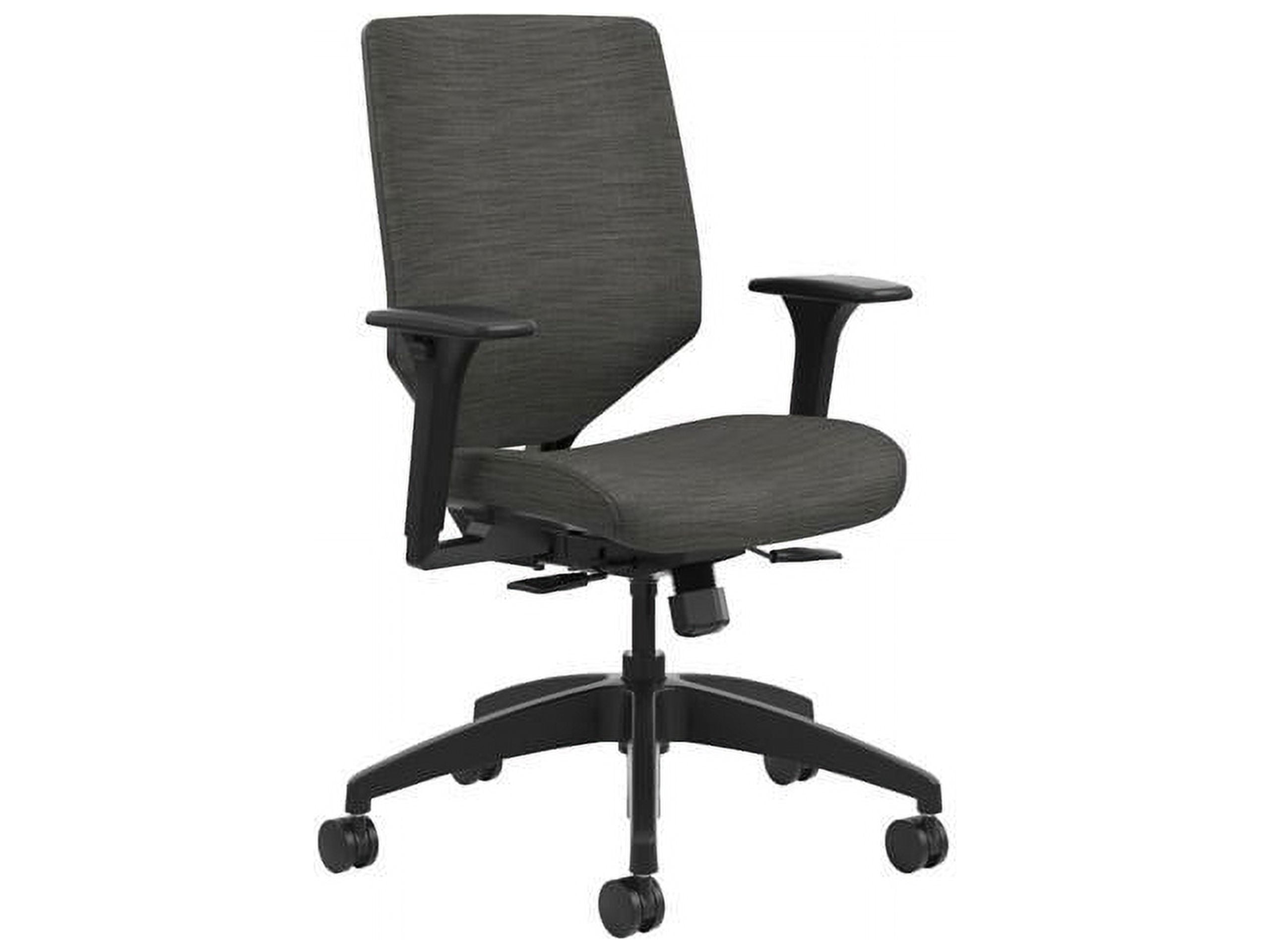 Ink Gray Solve Mid-Back Adjustable Task Chair with Mesh Support