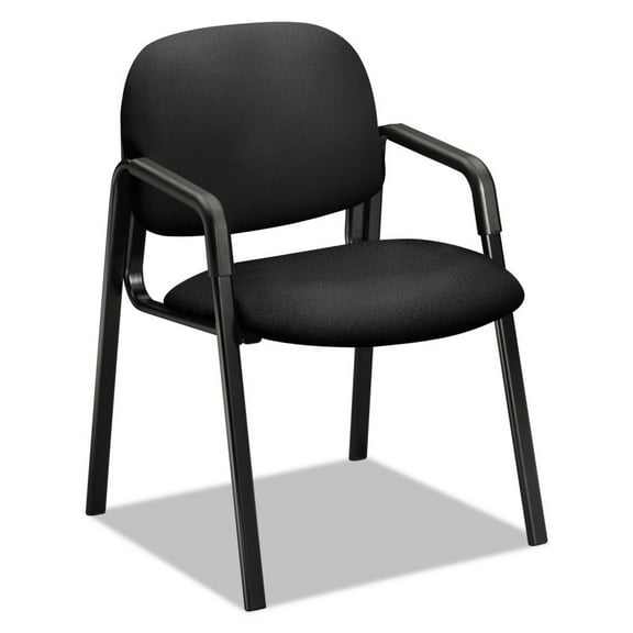 HON Solutions Seating Guest Chair, Arms - Black Seat - Black Back - Steel Black Frame - Four-legged Base - 20" Seat Width x 18" Seat Depth - 23.5" Width x 24.5" Depth x 32" Height