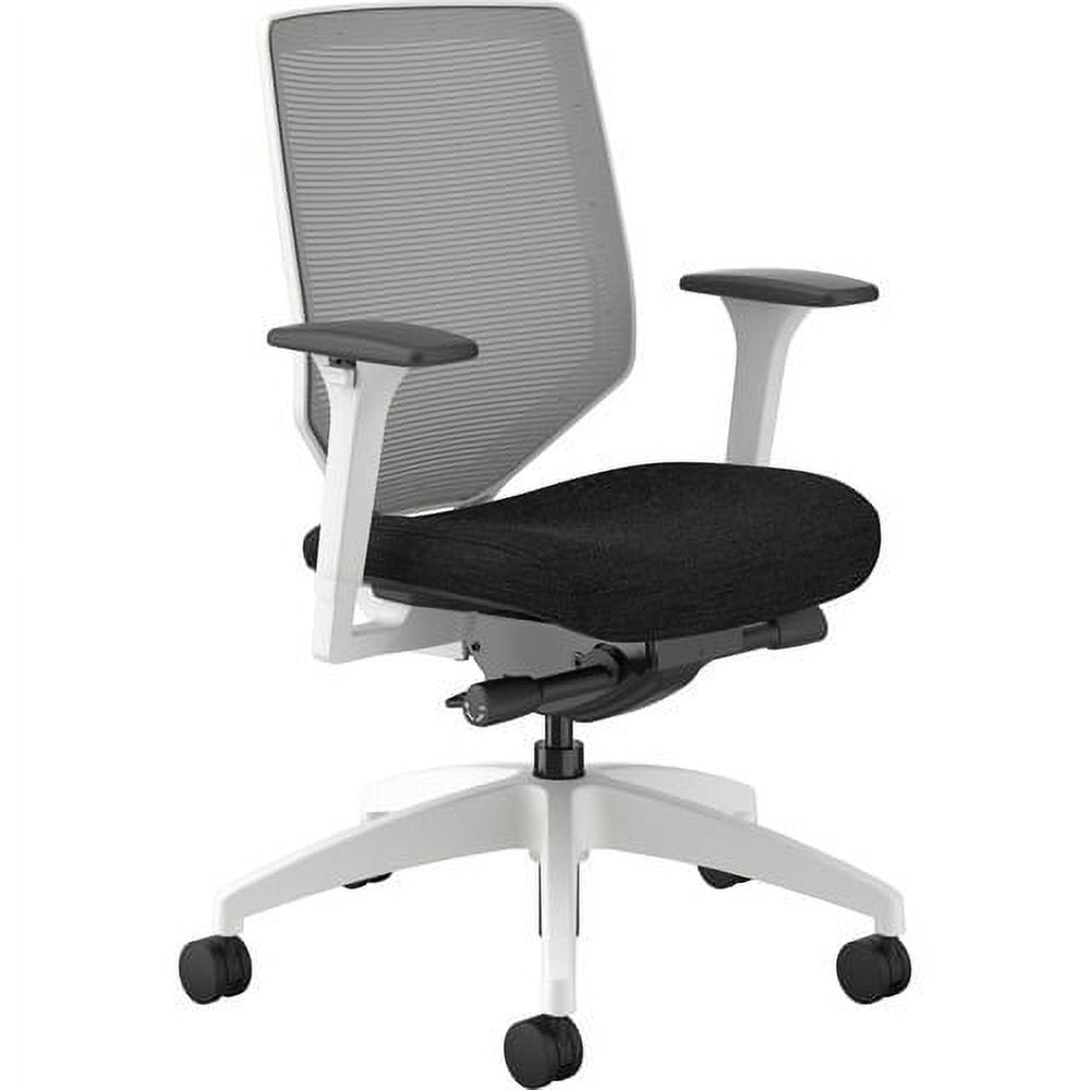Fog Mesh & Black Fabric Adjustable Task Chair with Lumbar Support