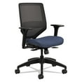thumbnail image 1 of HON Solve Mid-Back Task Chair, Black ilira-Stretch Mesh Back, Adjustable Lumbar Support, Adjustable Arms, Easy Assembly, Black Frame, Midnight Seat Fabric, 1 of 3