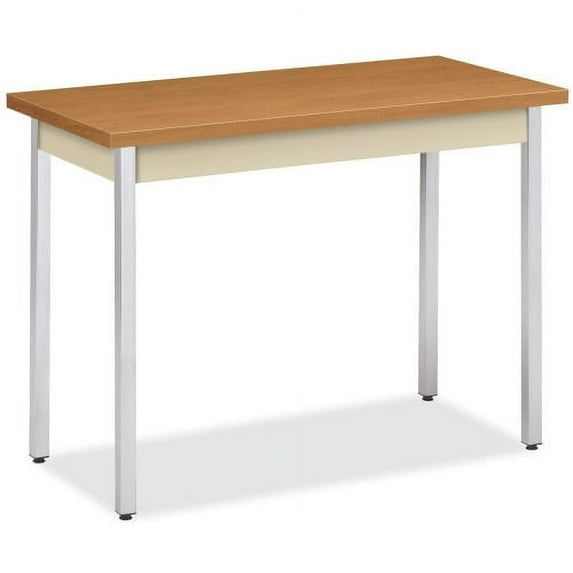 TABLE UTILITY METAL RECTANGLE 40X20X29 HARVEST LAMINATE PUTTY PAINT CHROME LEGS