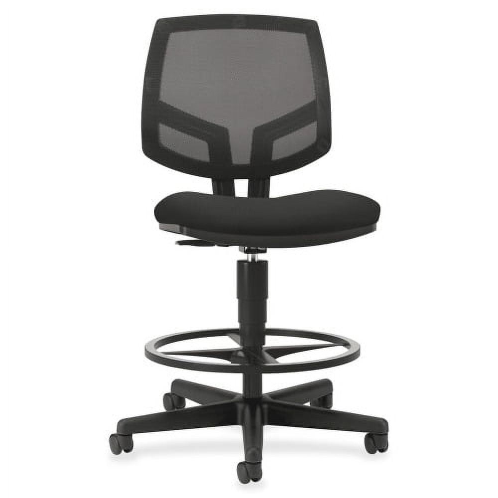 360 Swivel Mesh Task Chair with Adjustable Height and Footrest in Black