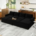 thumbnail image 1 of Marrber 111” Modern Tufted Corduroy Modular Sectional Sofa, 6-Seater U-Shaped Couch with Sleeper Sofa Bed and Hidden Storage Ottoman, Classic Black, Luxury Living Room Furniture, 1 of 9