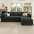 thumbnail image 1 of HONBAY 111" Oversized L Shaped Modular Sectional Sofa, Cloud Chenille Convertible Sofa with Storage for Living Room, Dark Gray, 1 of 10