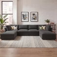 thumbnail image 1 of Marrber 153.4” Oversized Corduroy Modular Sofa U-Shaped Sectional Deep Couch with Reversible Large Storage Chaise for Living Room, Dark Grey, 1 of 11