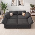 thumbnail image 1 of Marrber 4-Seater Oversized Sectional Sofa Bed with Extra Deep Corduroy Seats and Spacious Storage for Living Room, Home Theater, Dark Grey, 1 of 11