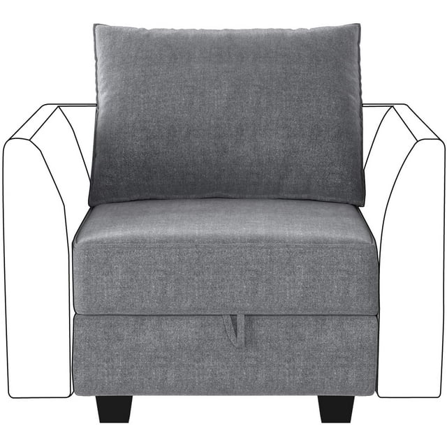 HONBAY Armless Chair Module for Small Space Living Room Furniture