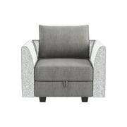 HONBAY Armless Chair Module for Modular Sectional Sofa Accent Chair with Storage, Grey