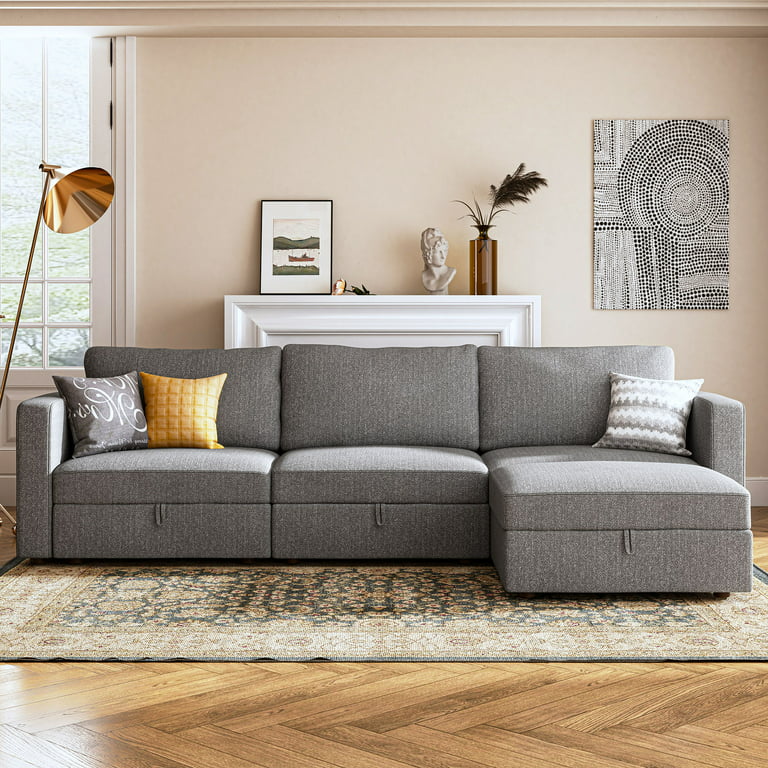HONBAY Convertible Modular Sectional Storage Sofa L-Shaped Couch