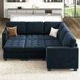 thumbnail image 1 of HONBAY Convertible Oversized Sleeper Sectional Sofa Sets with Storage for Bedroom, Dark Blue, 1 of 6