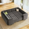 thumbnail image 1 of HONBAY Convertible Tufted Sleeper Couch Bed in Pearl Grey, 1 of 6