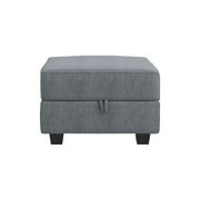 HONBAY Cube Seat Storege Ottoman Module for Modular Sofa Set, Bluish Grey
