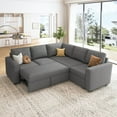 thumbnail image 1 of HONBAY L-Shape Sleeper Sectional Sofa with Storage Chaise and Pull-Out Bed for Living Room and Apartment, Dark Grey, 1 of 9
