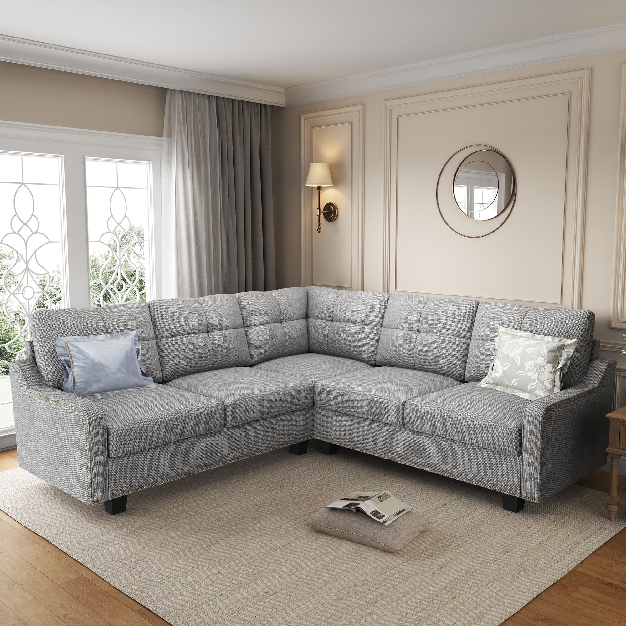 Honbay Microfiber Sectional Corner Sofa