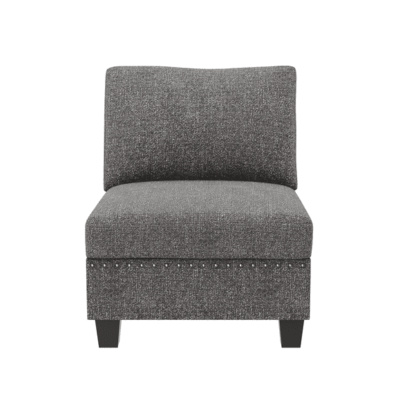 Nolany Middle Seat Extender of Sectional Modular Sofas, Light Grey