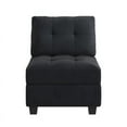 thumbnail image 1 of HONBAY Middle Seat Module for Velvet Modular Sectioanl Sofa, Accent Armless Chair with Storage, Black, 1 of 6