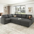 thumbnail image 1 of HONBAY Convertible Sectional Sleeper Sofa U-Shaped Corner Couch Lift Pull-Out with Storage for Living Room, Light Gray, 1 of 11
