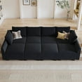 thumbnail image 1 of HONBAY Modern Upholstered Sofa Couch Bed with Movable Storage Ottoman for Apartment, Black, 1 of 6