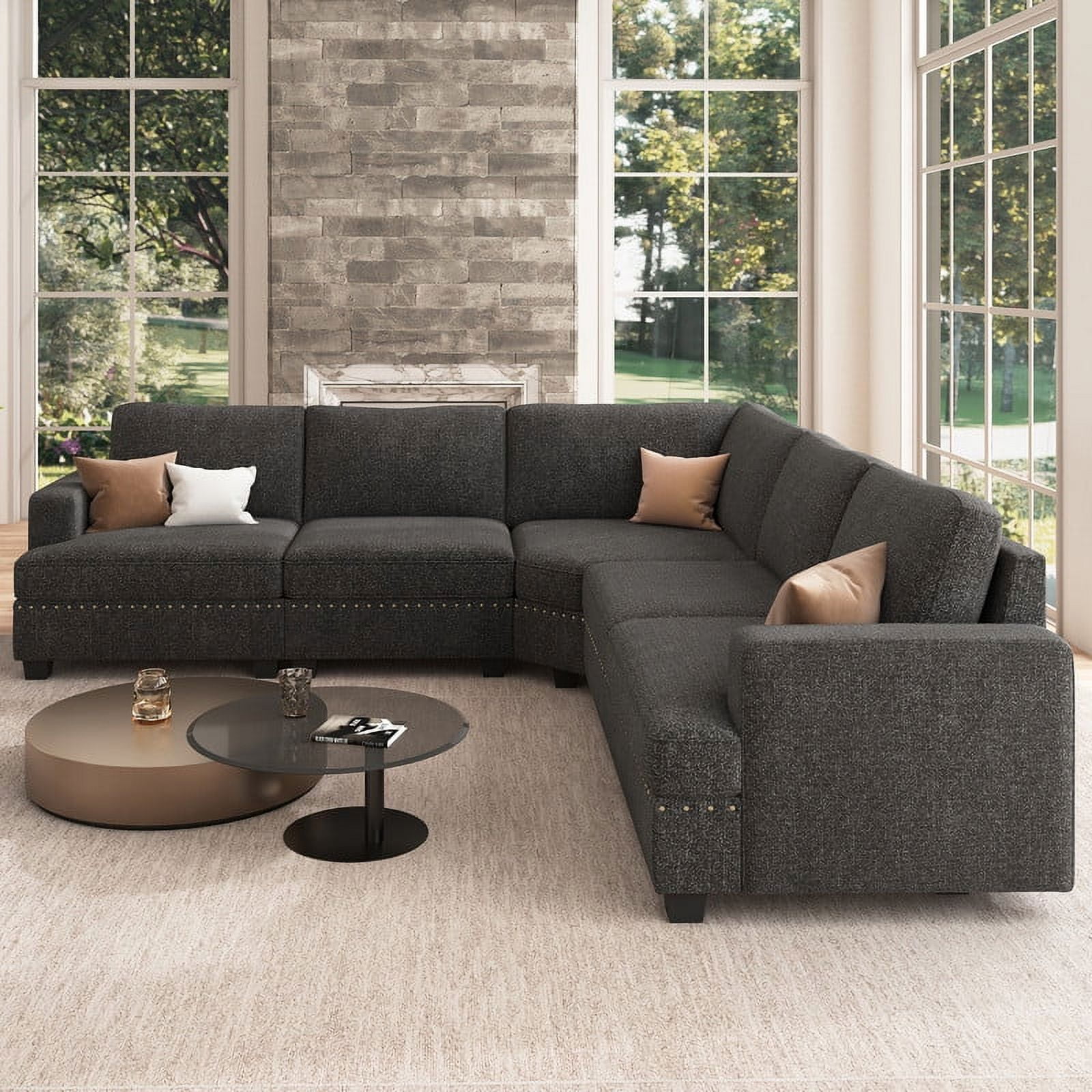HONBAY Modular Chenille Stain-Resistant Corner Fabric Sofa