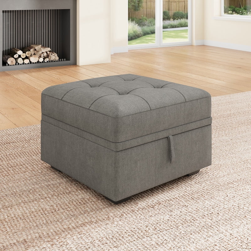 HONBAY Modular Pull-out Sleeper Storage Sofa, Ottoman, Grey - Walmart.com