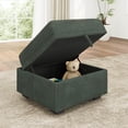 thumbnail image 1 of HONBAY Modular Sectional Sleeper Storage Sofa, Ottoman, Corduroy Green, 1 of 6
