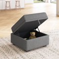 thumbnail image 1 of Marrber Ottoman with Storage for Modular Sectional Sleeper Sofa, Linen Grey, 1 of 5
