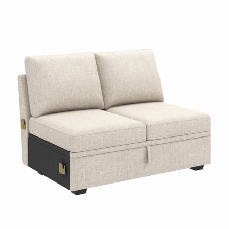 HONBAY Modular Sleeper Storage Sofa, Loveseat, Grey
