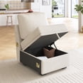 thumbnail image 1 of Marrber Single Seat with Storage for Modular Sectional Sleeper Sofa, Linen Beige, 1 of 7