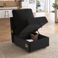 thumbnail image 1 of Marrber Single Seat with Storage for Modular Sectional Sleeper Sofa, Velvet Black, 1 of 5
