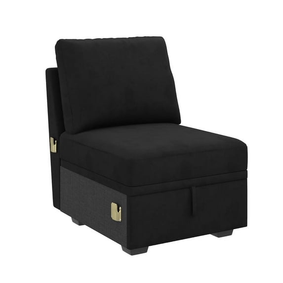 HONBAY Modular Sectional Sleeper Storage Sofa, Single Seat, Black