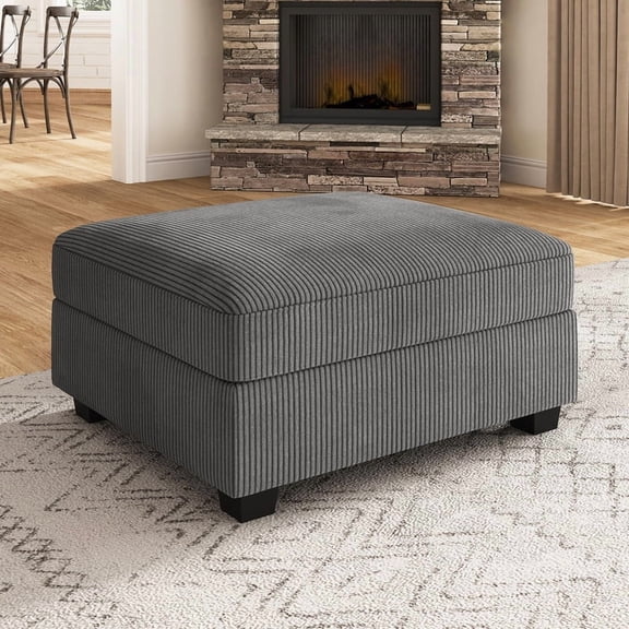 HONBAY Ottoman of Modular Sectional Corduroy Sofas, Grey